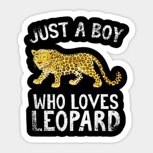 Just A Boy Who Loves Leopard Sticker
